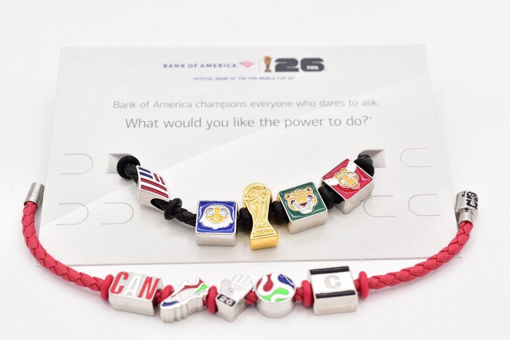 2026 FIFA WORLD CUP Charm Bracelet Set of 2 Canada Mascots Bank Of America Small